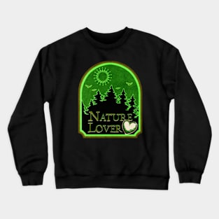 Nature Lover Earth Day Shield Heart Design Crewneck Sweatshirt